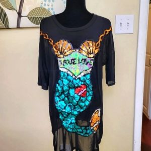 Sequin Mermaid Mesh  Swimsuit Cover Up or Shirt